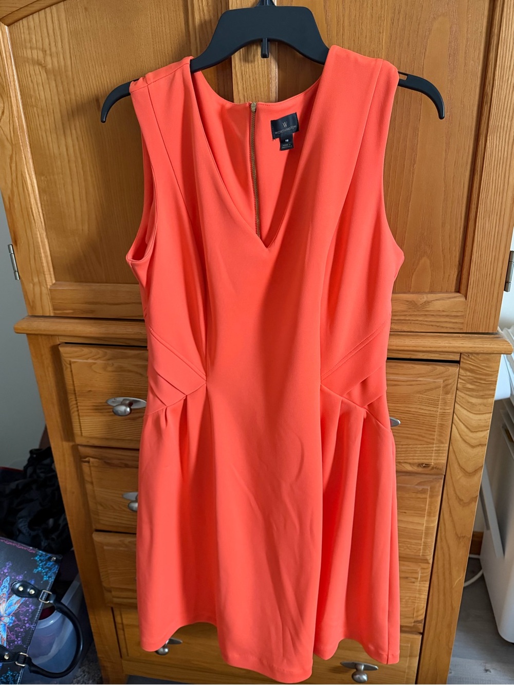 Windsor Coral V-Neck Sleeveless A-Line Dress